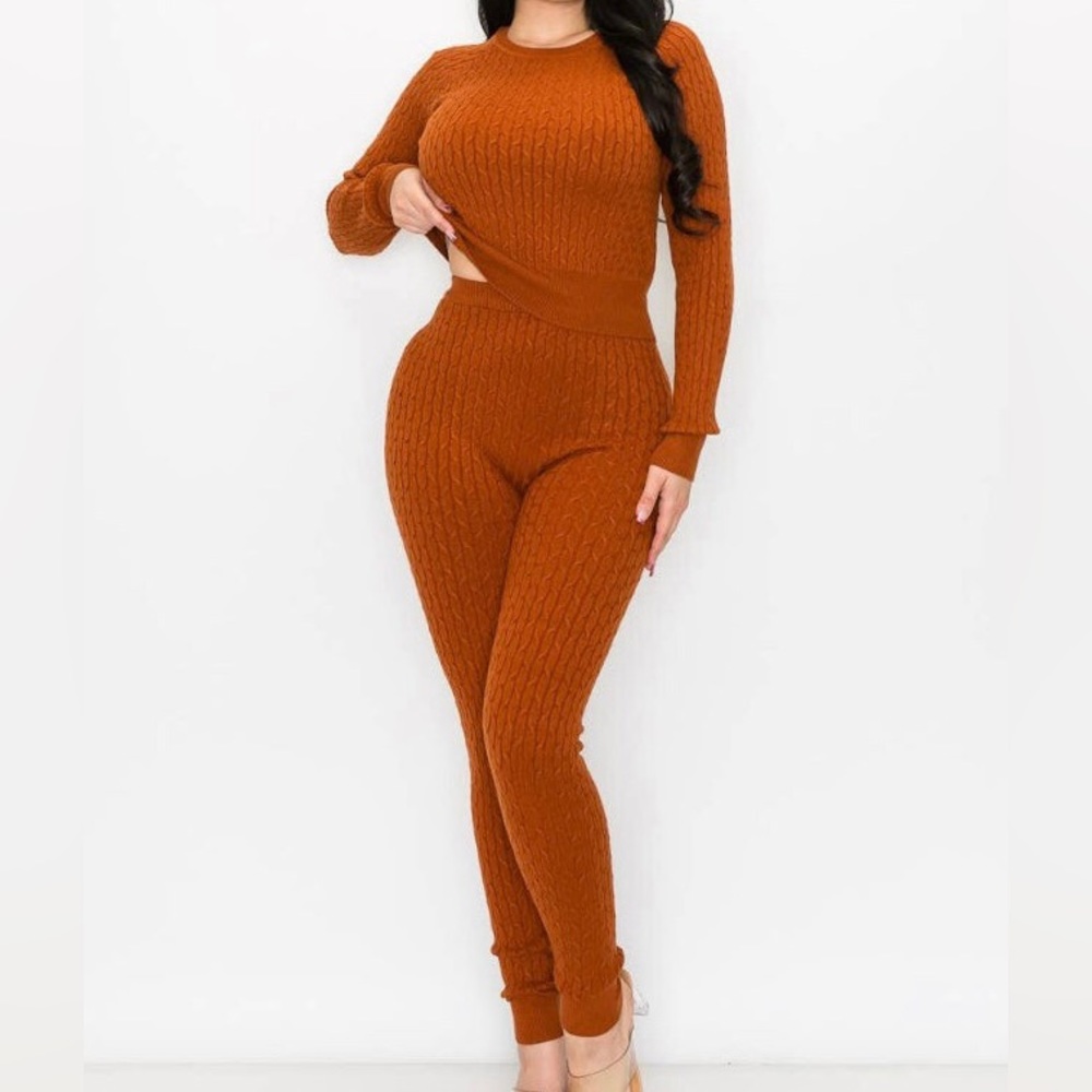 Cable Knit Leggings Set